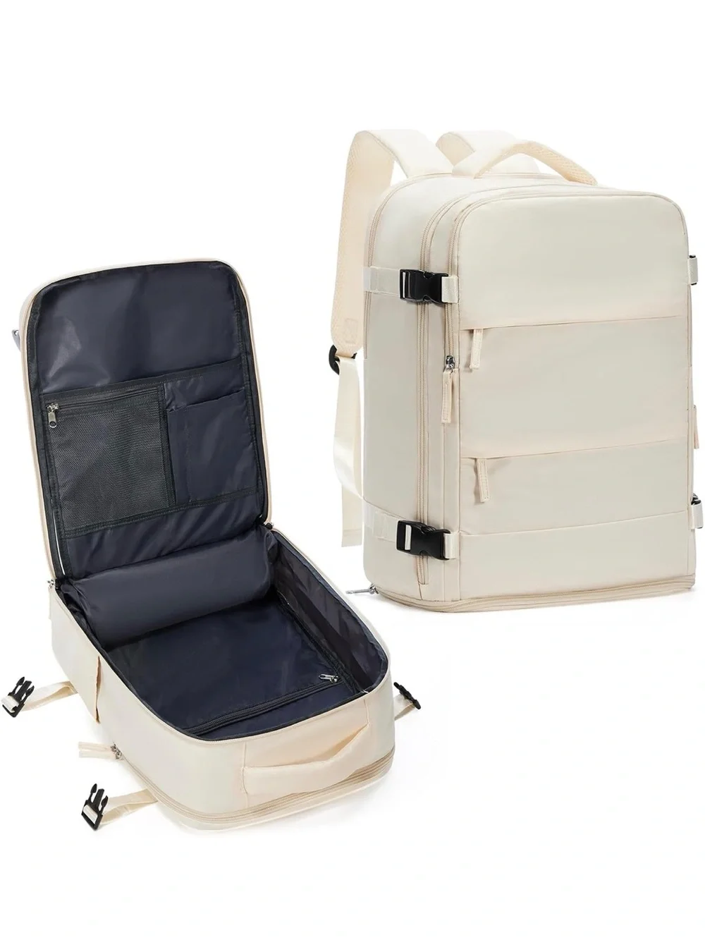 Amazon Cream Convertible Travel Backpack with Multiple Pockets